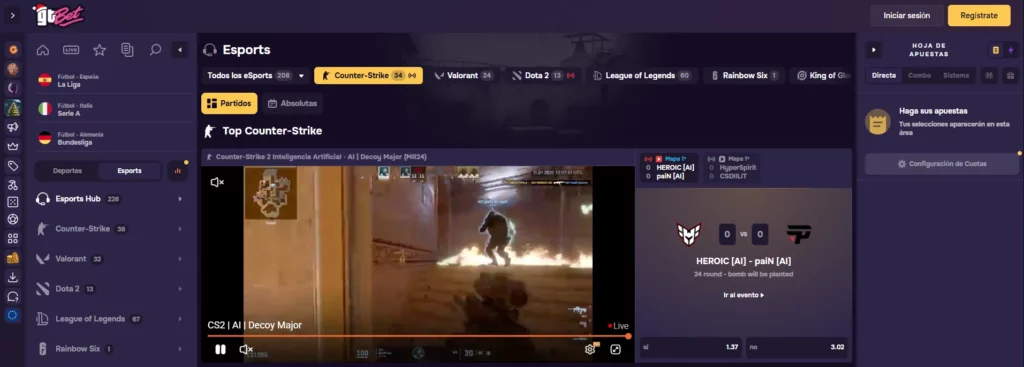 GTbet Apuestas en eSports