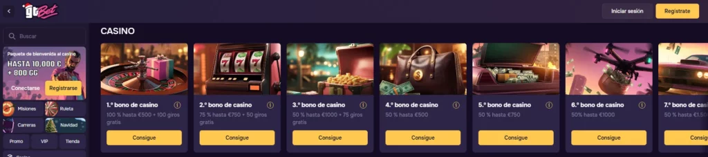 GTbet Bonos de casino