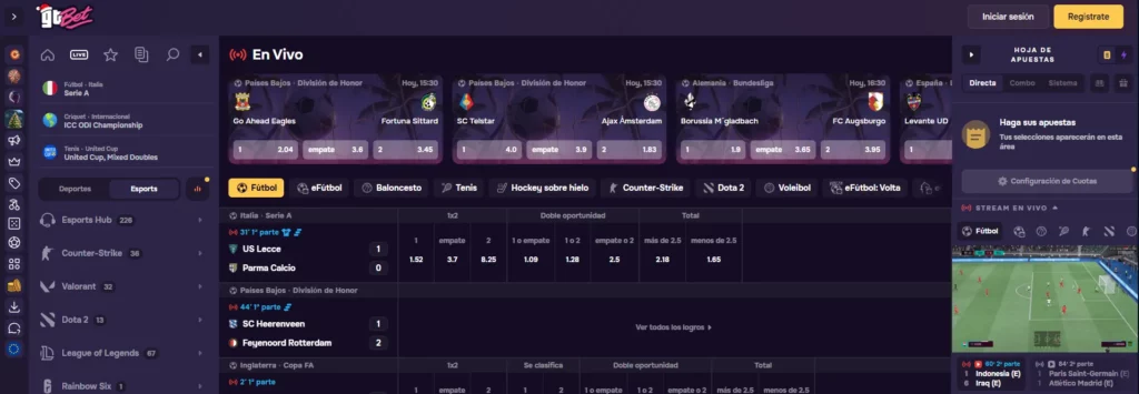 GTbet Apuestas deportivas en vivo