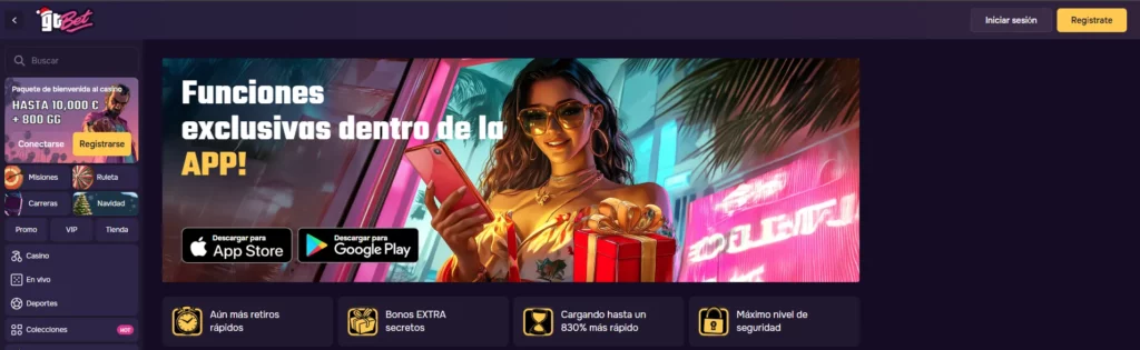 GTbet Aplicación móvil Android iOS