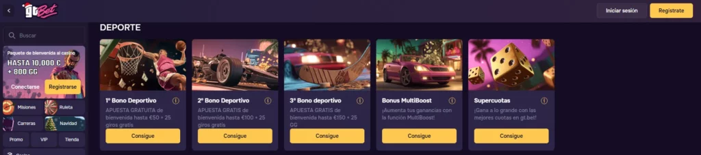 GTbet Bonos deportivos