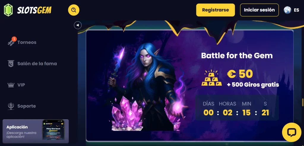 SlotsGem Aplicación Móvil Android iOS