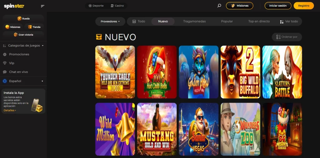 Spinstar Nuevos juegos casino