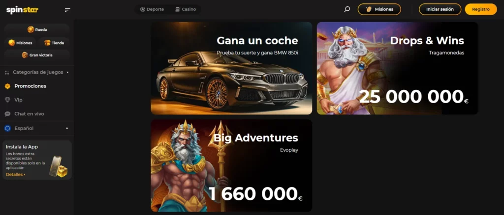 Spinstar Casino Torneos premios