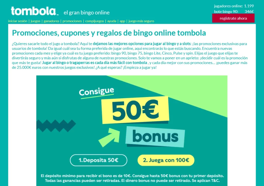 Tombola Bonos de Casino