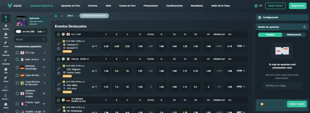 Vave Sportsbook Apuestas Deportivas