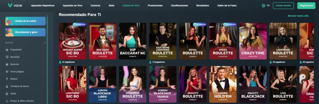 Vave Juegos Shows en Vivo