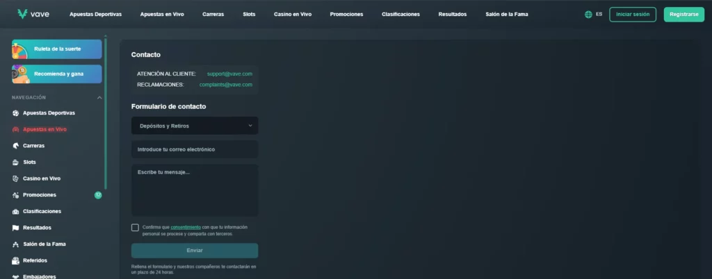Vave Soporte al Cliente