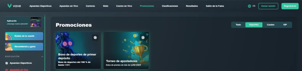 Vave Betting Bonos Deportivos