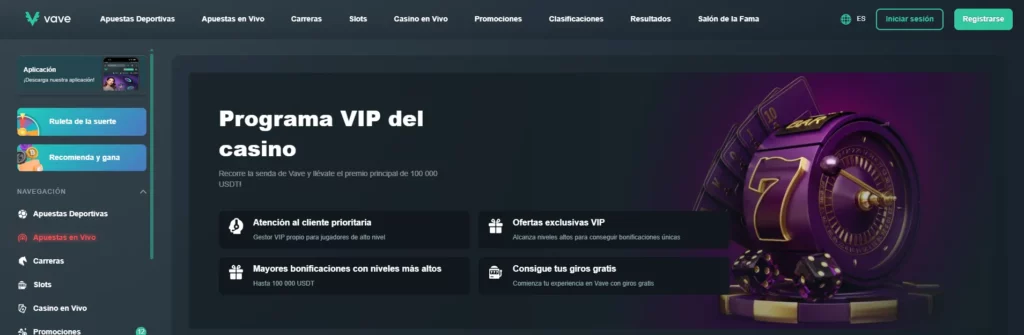 Vave Casino Programa VIP