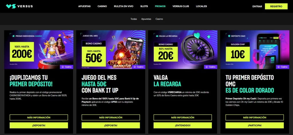 Versus Bonos de Casino