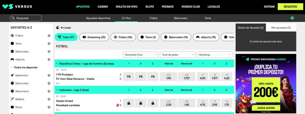 Versus Apuestas Deportivas en Vivo