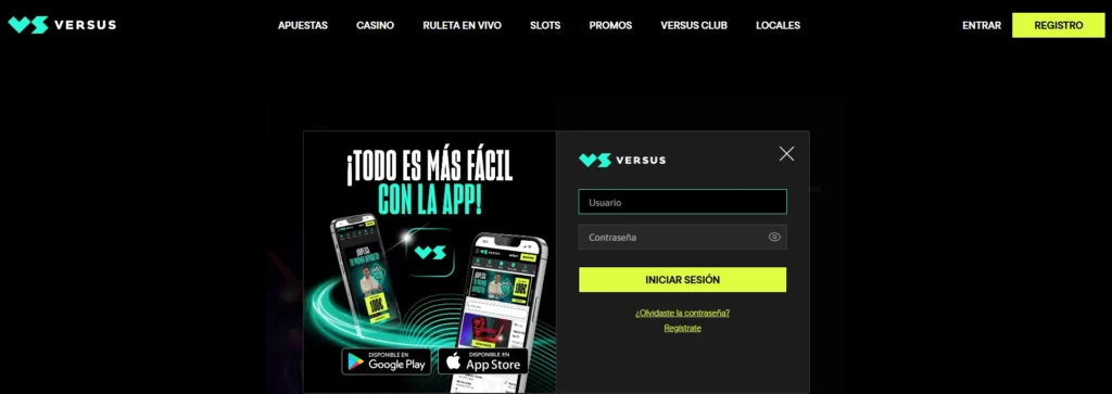 Versus Proceso Inicio Sesión