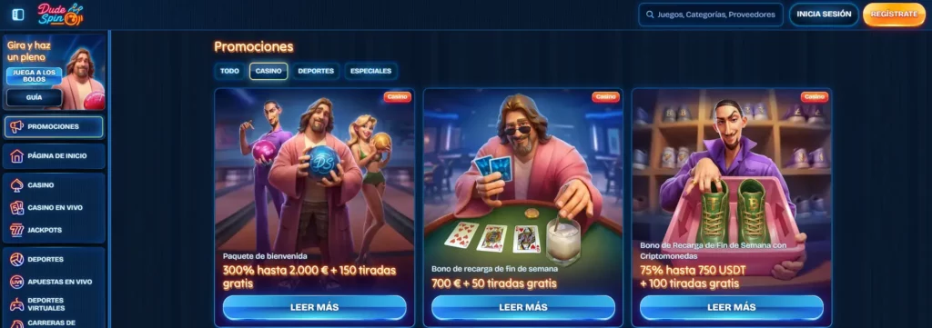 Bonos de casino en Dudespin