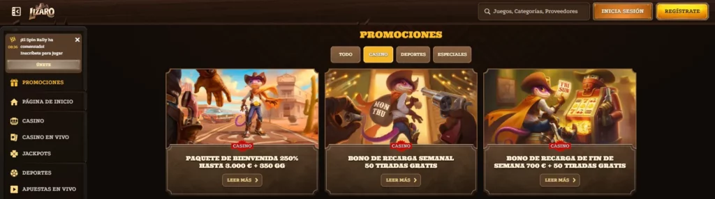 Bonos de Casino Lizaro