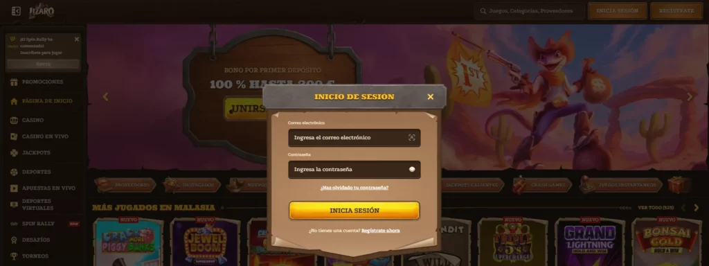 Proceso inicio Lizaro Casino