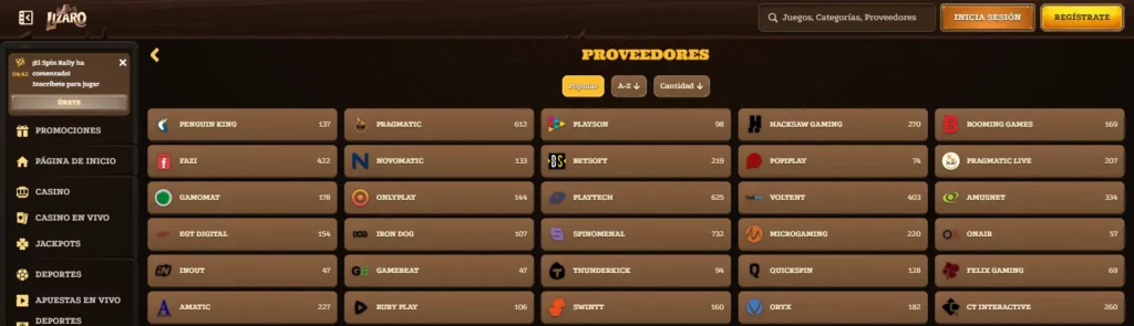 Proveedores listados premios Lizaro