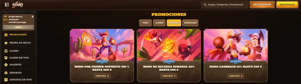 Bonos Deportivos Lizaro Betting