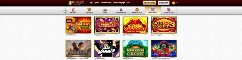 Casino y tragamonedas Unique