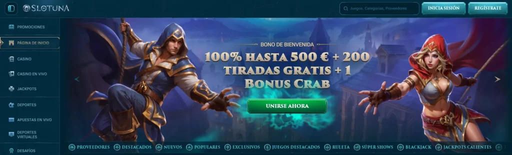 Slotuna Casino Online plataforma