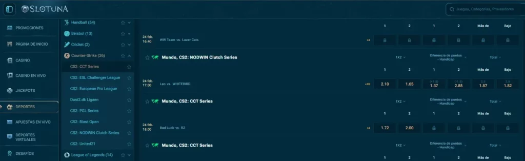 Slotuna Online Apuestas eSports