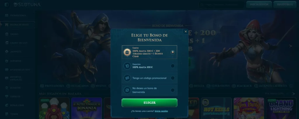 Proceso Registro Slotuna Casino