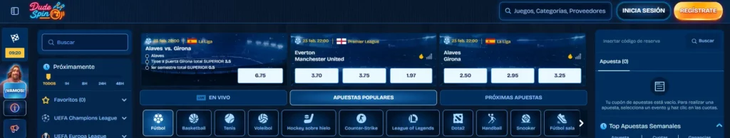 Apuestas deportivas Dudespin Casino