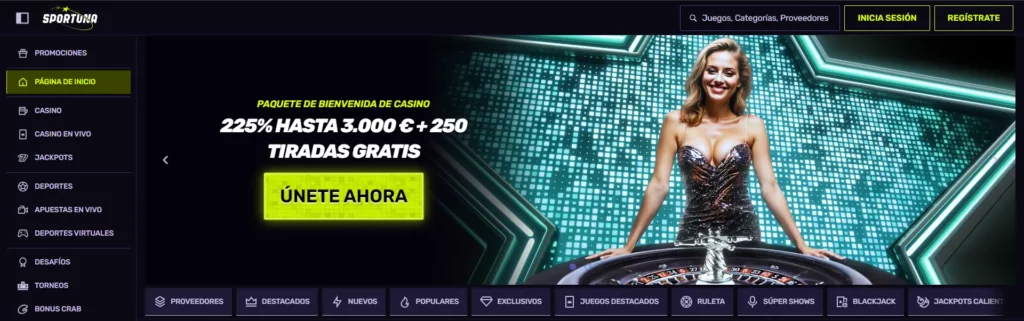 Sportuna Casino Online plataforma