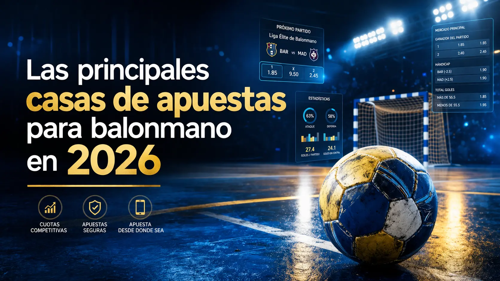 Ranking de las principales casas de apuestas para balonmano en 2026.
