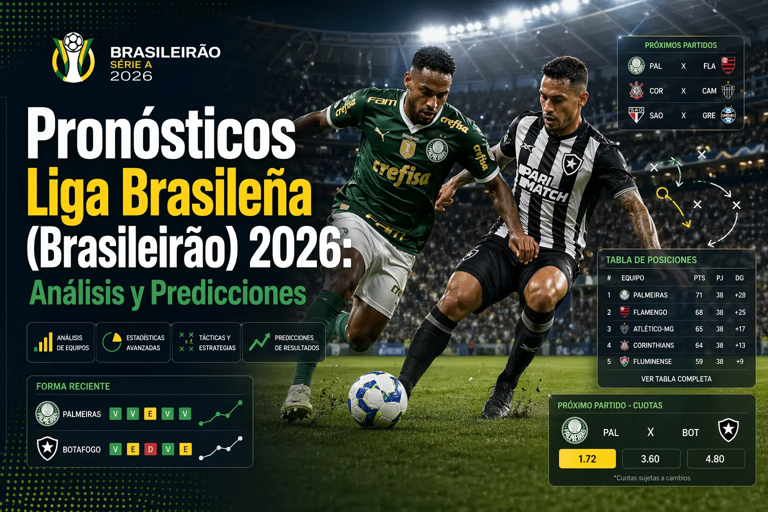 Guía de pronósticos para el Brasileirao 2026 y mejores cuotas de apuestas de fútbol sudamericano.