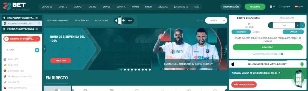 22Bet Operador internacional reconocido