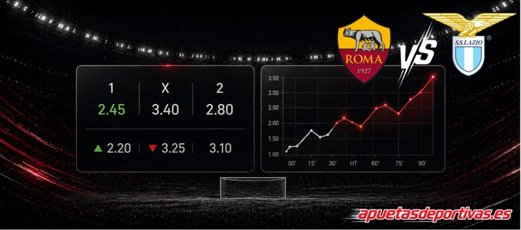 Pronóstico principal del partido AS Roma vs Lazio
