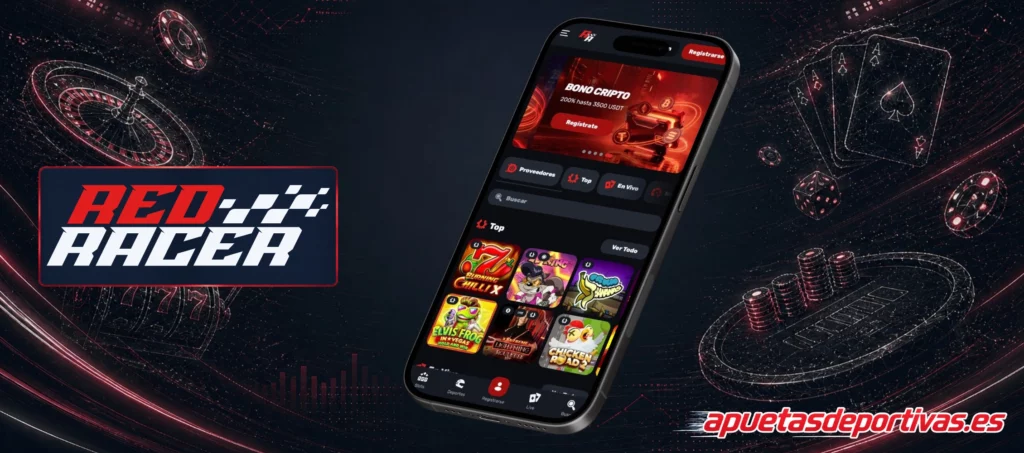 Aplicación Móvil o Sitio Adaptativo de RedRacer Casino Online