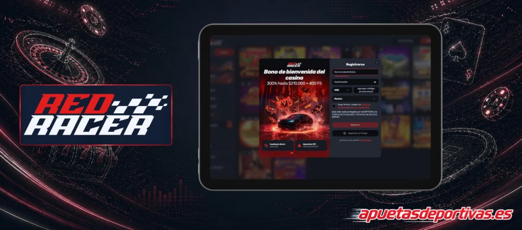 Proceso de Registro en RedRacer Casino Online